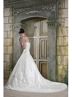 Strapless A-line Classic Lace Wedding Dresses GG1075