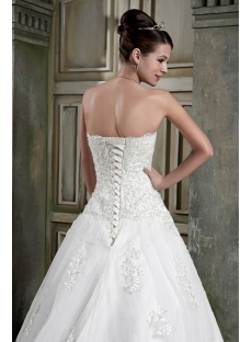 Strapless A-line Classic Lace Wedding Dresses GG1075