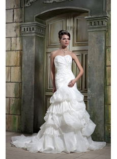 Strapless Romantic Elegant Wedding Gown Dress GG1079