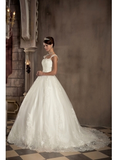 Straps Romantic Lace Ball Gown Wedding Dress with Corset GG1029