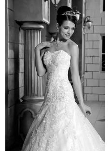 Sweetheart Mature Lace Mermaid Bridal Gowns with Corset Back GG1087