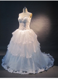 Sweetheart Natural Waist Satin Organza Plus Size Wedding Dress 1491