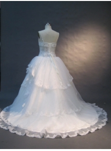 Sweetheart Natural Waist Satin Organza Plus Size Wedding Dress 1491