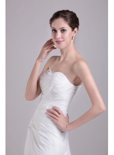 White Chiffon Slit Front Elegant Wedding Dress for Beach 1037