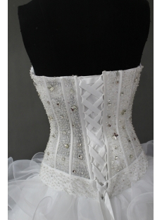 White Floor-Length Satin Organza Quinceanera Dress IMG_0201