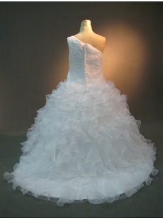 White One Shoulder Organza Quinceanera Dress IMG_1989
