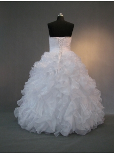 White Strapless Sweetheart  Organza Quinceanera Dress IMG_1995