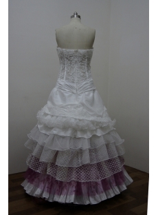White Taffeta Sweetheart Satin Lace Ball Gown 2860