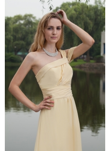 Yellow Long One Shoulder Plus Size Prom Gown IMG_7768