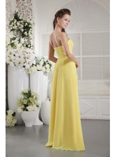 Yellow Strapless Chiffon Long Bridesmaid Dress for Plus Size IMG_9697