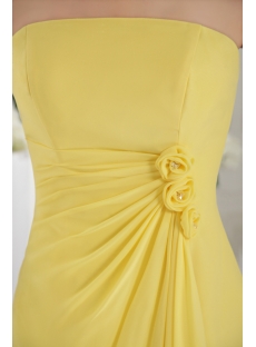 Yellow Strapless Chiffon Long Bridesmaid Dress for Plus Size IMG_9697