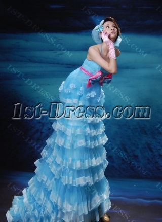 A-Line Ball Gown Notched Long / Floor-Length Taffeta Organza Prom Dress H7081-2