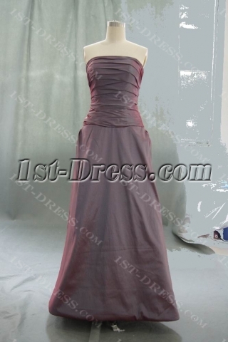 A-Line Ball Gown Strapless Long Floor-Length Taffeta Prom Dress 05457