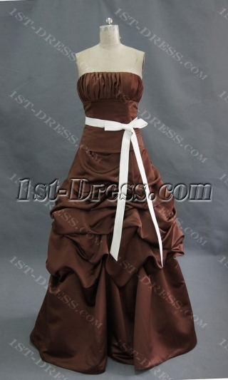 A-Line Princess Strapless Floor-Length Satin Prom Dress 02260