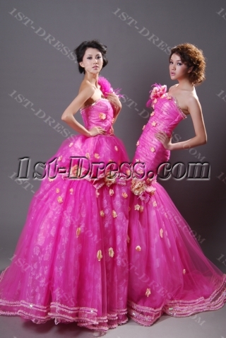 A-Line Princess Strapless Long / Floor-Length Satin Organza Quinceanera Dress Y010
