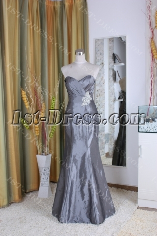 A-Line Strapless High Neck Notched Ankle-Length Taffeta Mother of The Bride Dress 5358