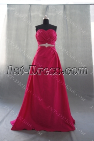 A-Line Strapless Sweetheart Floor-Length Taffeta Prom Dress 05012