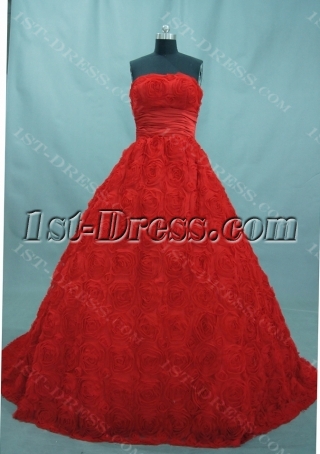 A-Line Sweetheart Sweep Train Lace Quinceanera Dress 03055