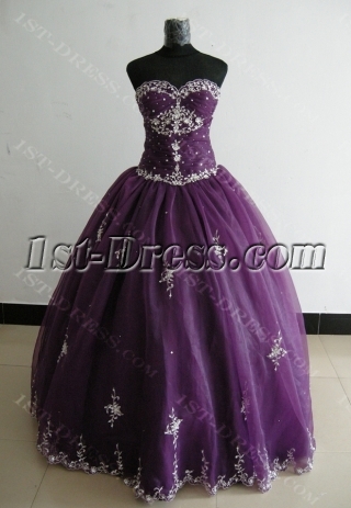 Ball Gown Princess Strapless Sweetheart Floor-Length Satin Organza Plus Size Quinceanera Dress 3300