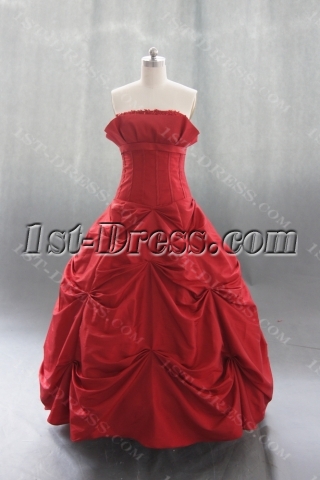 Ball Gown Princess Strapless Sweetheart Taffeta Quinceanera Dress 04365