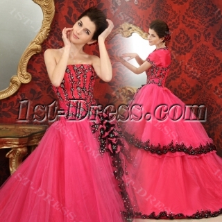 Ball-Gown Sweetheart Floor-Length Organza Quinceanera Dress With Embroidered Ruffle Beading Sequins H-117