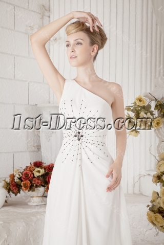 Beaded One Shoulder Military Ball Dress