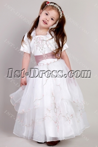 Cheap Girl Party Dress with Jacket for Winter 2193