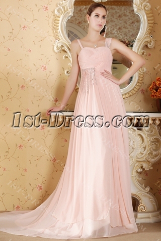 Cheap Romantic Dusty Rose Evening Dress for Plus Size