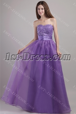 Discount Purple Sweetheart Pretty Quinceanera Gown 2045