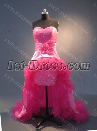 Hot Pink Floor-Length Taffeta Prom Dress 1780