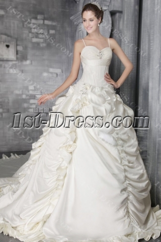 Ivory Spaghetti Straps Gothic Bridal Gowns 2749