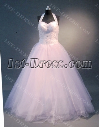 Pink A-Line Ball Gown Satin Tulle Quinceanera Dress 1660