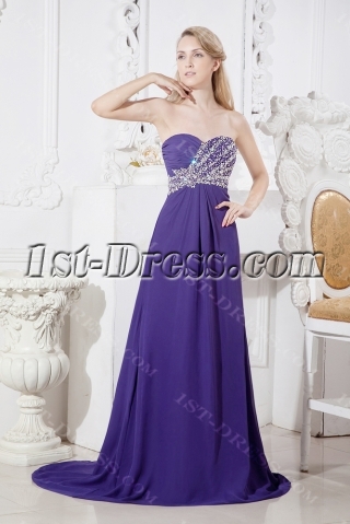 Purple Chic Empire Formal Evening Gown