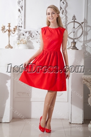 Red Tea Length Formal Homecoming Dress under 100