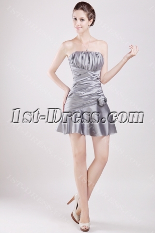 Silver Mini Graduation Party Gown for Kids