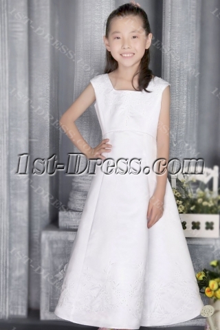 Square Satin Formal Flower Girl Dress 2741