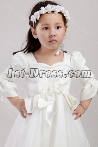 Western Flower Girl Dresses with Sleeves 2438
