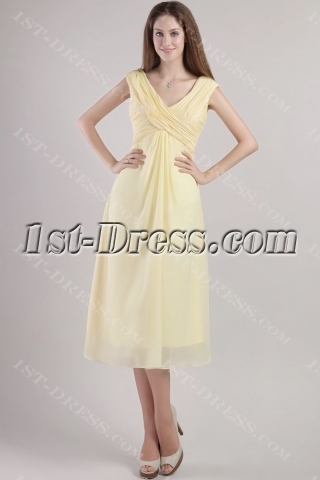 Yellow Tea Length Mother of the Groom Dresses 2357