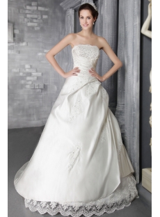 2012 Simple A-line Long Western Wedding Dress 2667