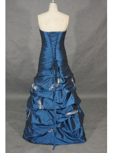 A-Line Ball Gown Strapless Long / Floor-Length Taffeta Prom Dress 01458