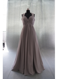 A-Line Halter V-Neck Chiffon Elastic Silk-like Satin Evening Dress 04923