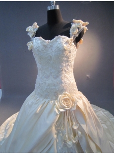 A-Line Non-Strapless Satin Plus Size Wedding Dress 2203