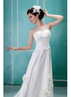 A-Line/Princess Square Neckline Floor-Length Satin Tulle Wedding Dress With Embroidery Ruffle Beadwork Sequins F-069