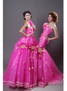 A-Line Princess Strapless Long / Floor-Length Satin Organza Quinceanera Dress Y010
