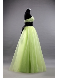 A-Line Princess Strapless Sweetheart Long / Floor-Length Satin Tulle Prom Dress 1421