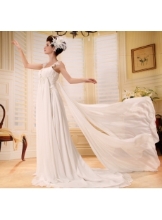 Strapless Chiffon Empire Wedding Dress for Plus Size