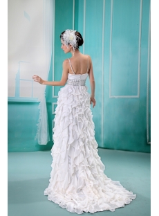 A-Line/Princess V-neck Cathedral Train Chiffon Wedding Dress With Ruffle Crystal F-112