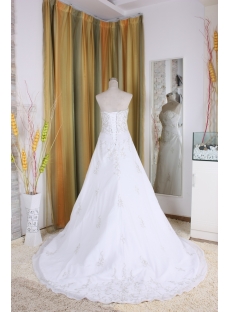 A-Line Strapless Sweetheart Empire Chiffon Satin Wedding Dress 5340