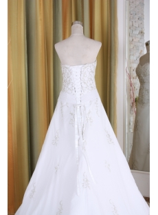 A-Line Strapless Sweetheart Empire Chiffon Satin Wedding Dress 5340