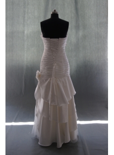 A-Line Strapless Sweetheart Natural Waist Taffeta Wedding Dress 04937